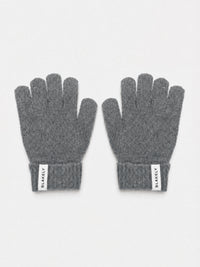 Label Knitted Gloves - Marl Charcoal