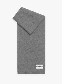 Label Knitted Scarf - Marl Charcoal