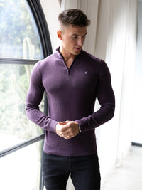 Oxbridge 1/4 Zip Sweater - Plum