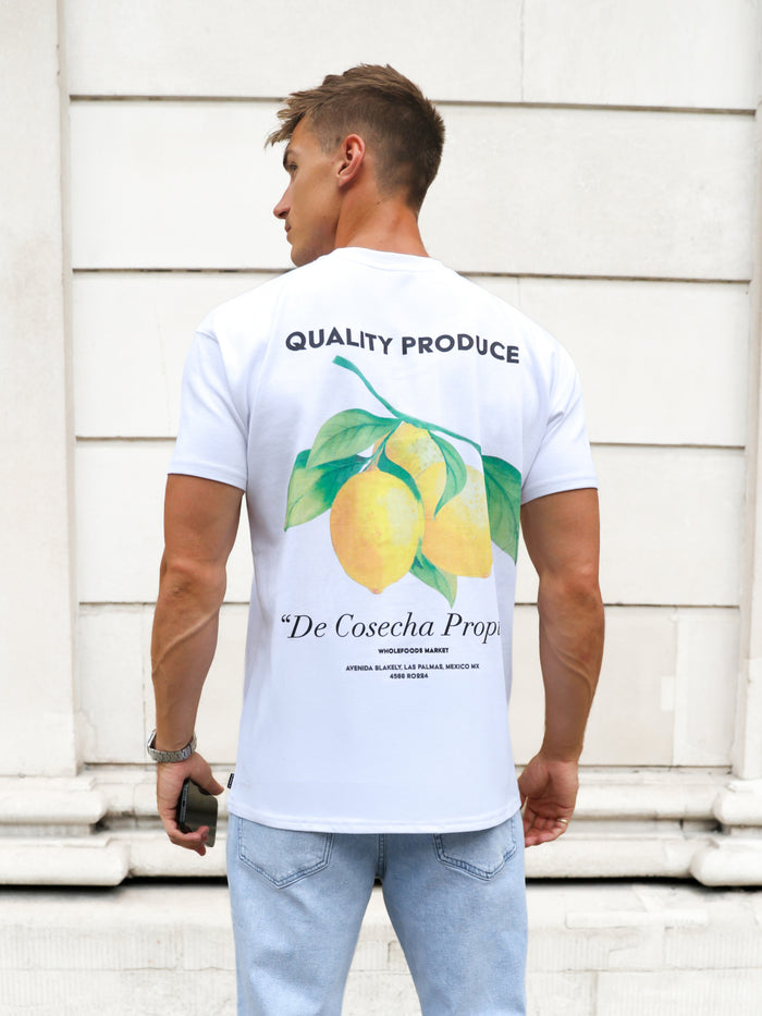 Lemon Print Relaxed T-Shirt - White