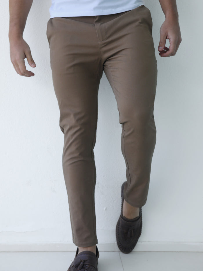 Sloane Slim Fit Tailored Chinos - Brown