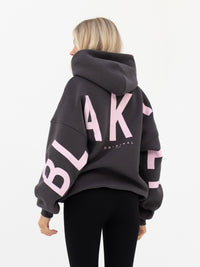 Isabel Oversized Hoodie - Charcoal & Rose Pink