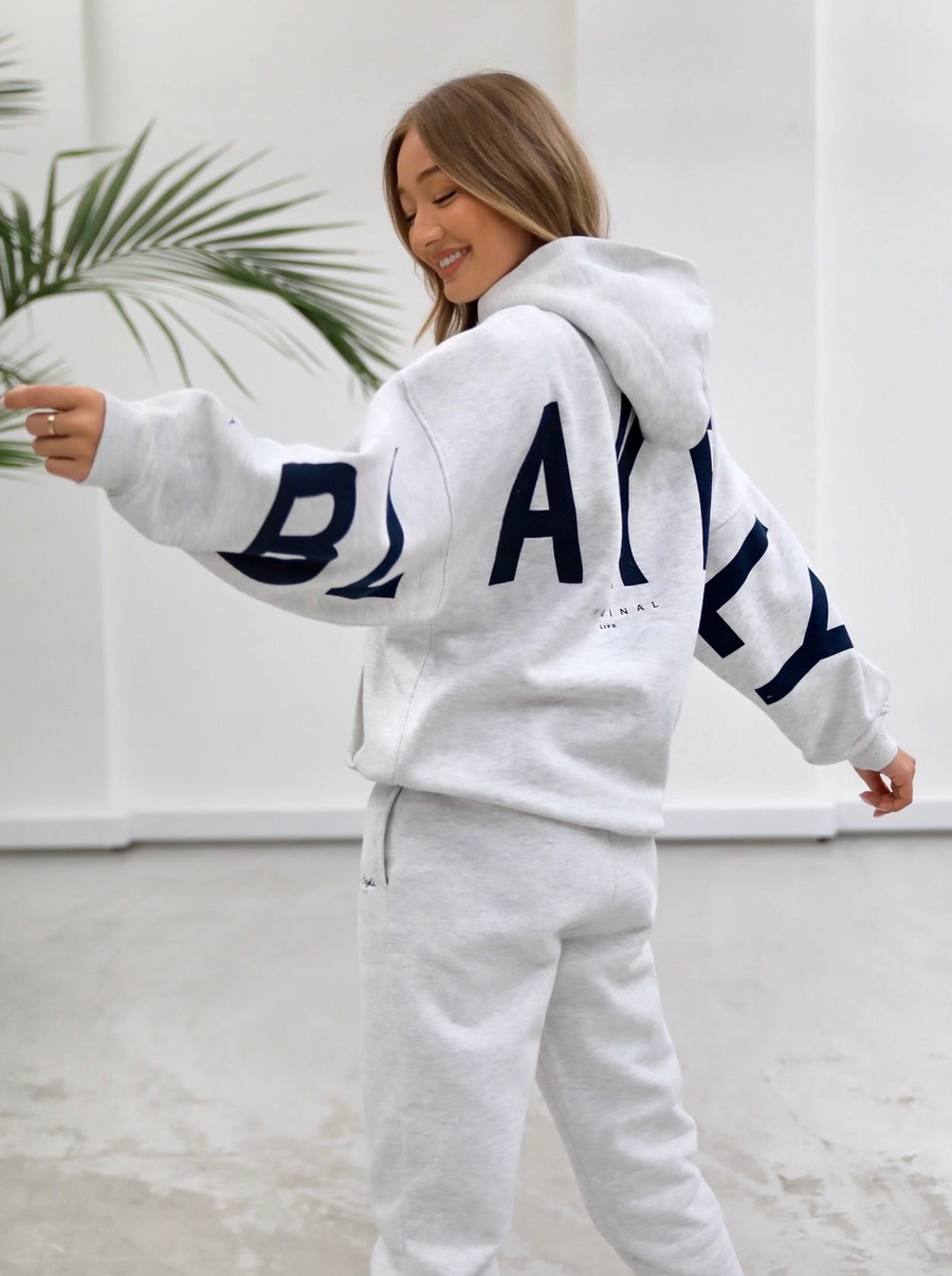 Life & Style Isabel Oversized Hoodie - Marl White