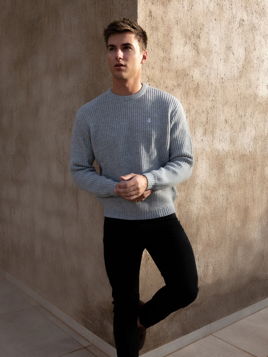 Stanton Knit Jumper - Light Grey