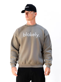 Logo Relaxed Sweater - Washed Khaki