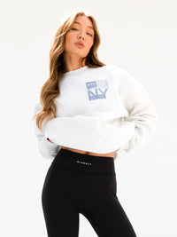 Brooklyn 610 Oversized Sweater - Marl White