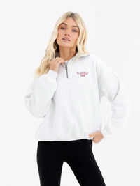 Alexis 1/4 Zip Sweater - Marl White