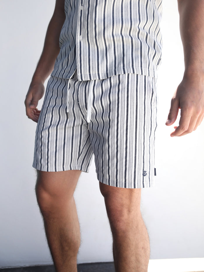 Assisi Stripe Shorts - Navy