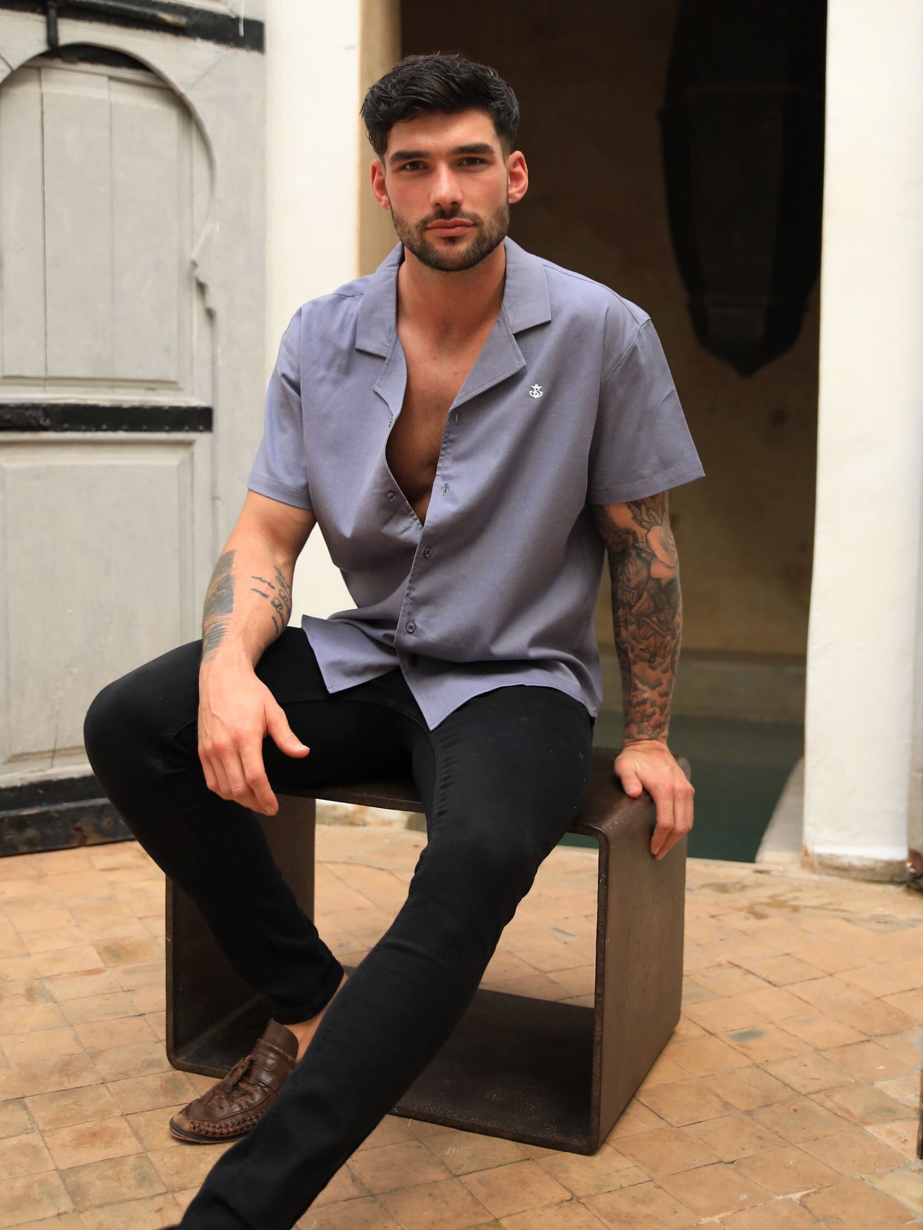 Buy Blakely Nador Sand Open Collared Shirt – Blakely Clothing