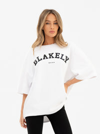 Varsity Ultra Oversized T-Shirt - White & Black