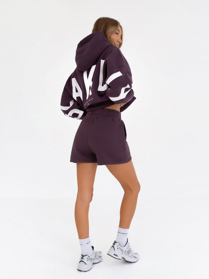 Isabel Hoodie & Jogger Shorts Set - Plum