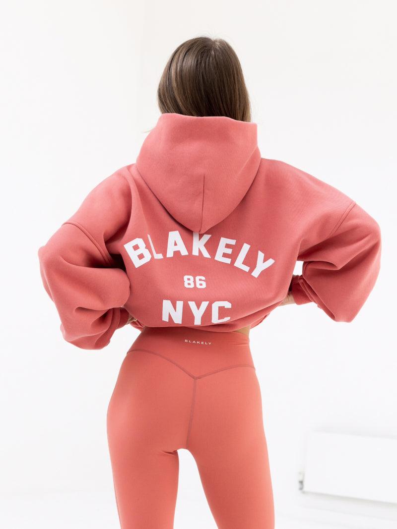 NYC Oversized Hoodie - Sunrise Coral