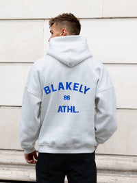 Niko Relaxed Hoodie - Marl White & Cobalt