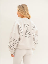 Embroidered Isabel Oversized Sweater - Soft Taupe