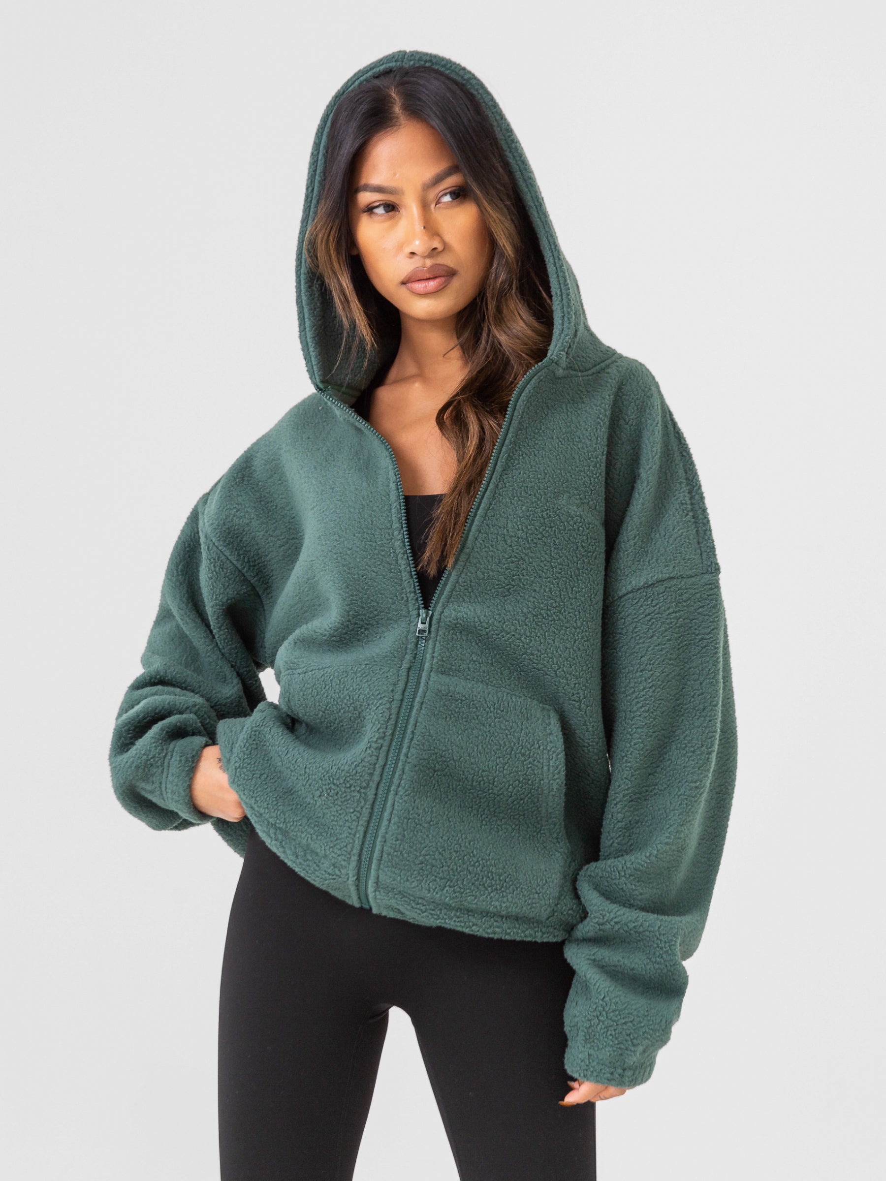 Buy Blakely Green Borg Full Zip Hoodie Free delivery on orders over 199 Blakely Clothing US