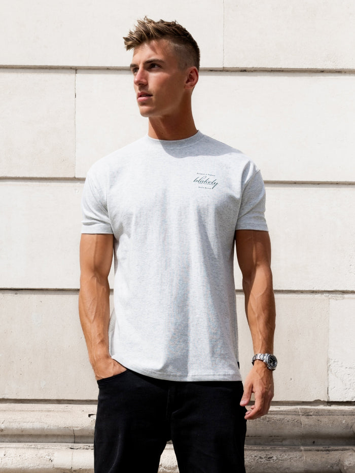 Austin Relaxed Script T-Shirt - Marl White
