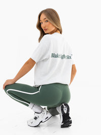 Romi Oversized T-Shirt - Marl Grey & Vintage Green