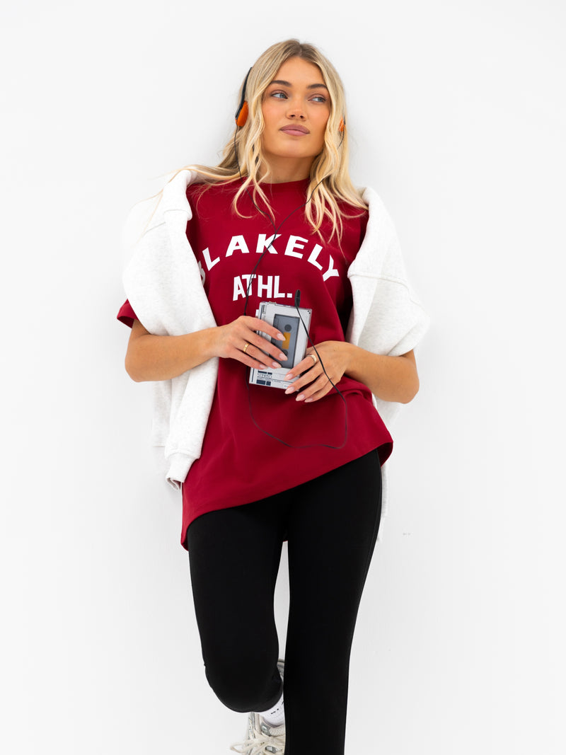 Joah Oversized T-Shirt  - Cherry Red