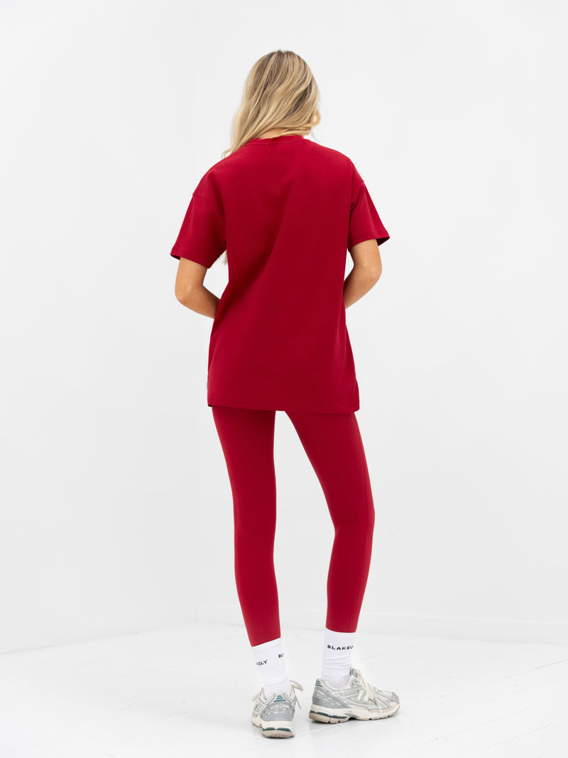 Joah Oversized T-Shirt  - Cherry Red