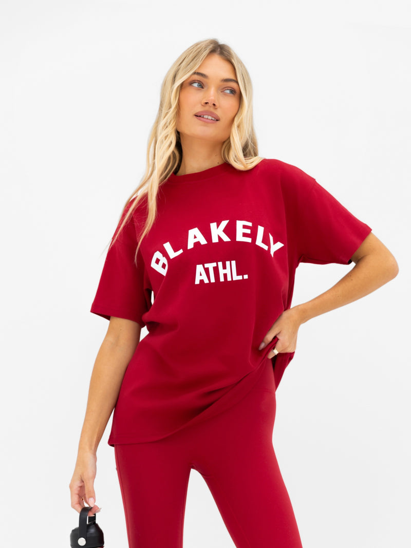 Joah Oversized T-Shirt  - Cherry Red