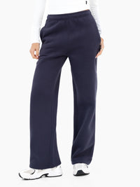 Isabel Wide Leg Sweatpants - True Navy