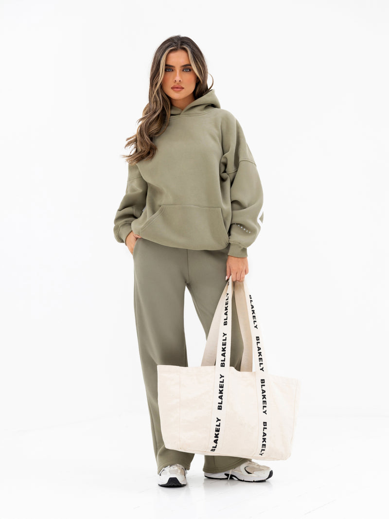 Isabel Wide Leg Sweatpants - Olive