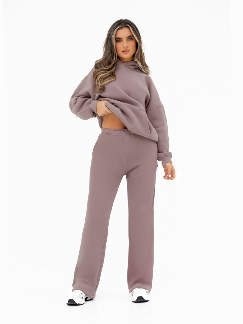 Isabel Wide Leg Sweatpants - Pink Taupe