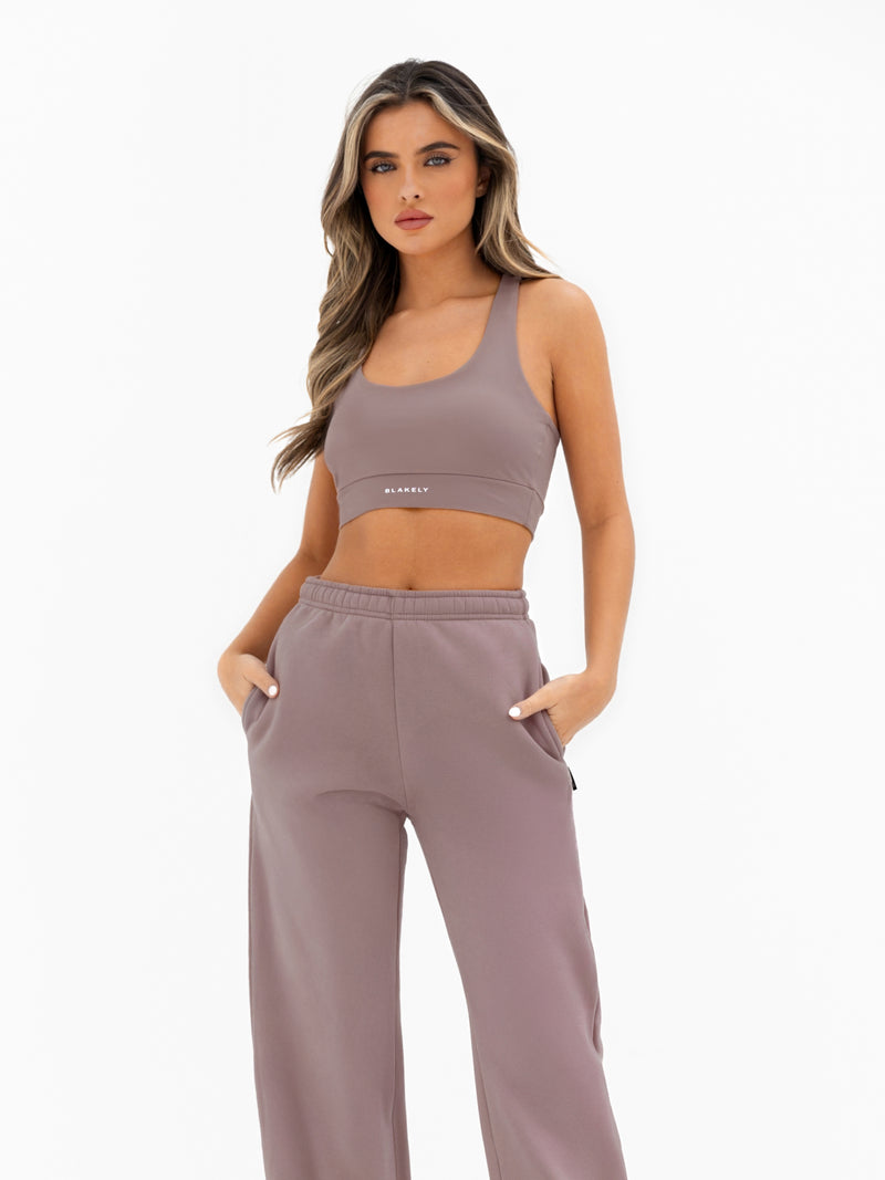 Isabel Wide Leg Sweatpants - Pink Taupe