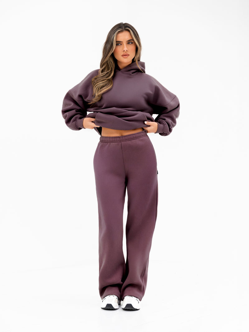 Isabel Wide Leg Sweatpants - Light Plum