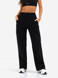 Kayla Wide Leg Sweatpants - Black