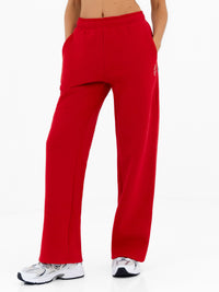 Esme Wide Leg Sweatpants - Hot Red