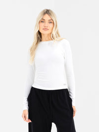 Ebony Long Sleeve Top - Warm White