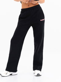 Cloud Print Wide Leg Sweatpants - Black