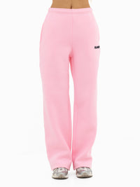 Cloud Print Wide Leg Sweatpants - Powder Pink