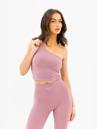SculptForm One Shoulder Vest - Dusty Pink