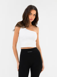 SculptForm One Shoulder Vest - White