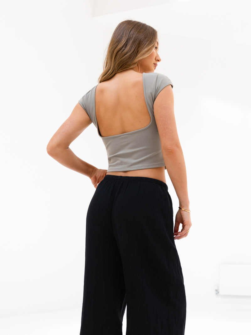 Solea Backless Top - Neutral Grey
