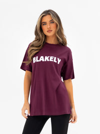Sophia Oversized T-Shirt - Dark Cherry