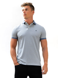 Stripe Polo Shirt - Blue