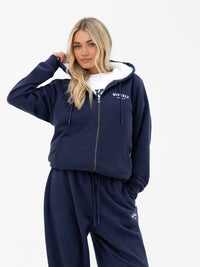 Heritage Oversized Full Zip Hoodie - True Navy