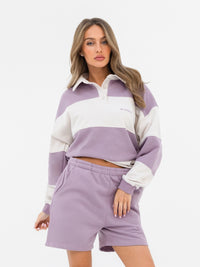 Harper Rugby Shirt - Lilac & Off White