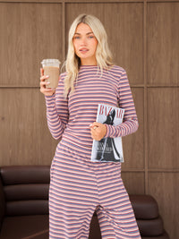 Sadie Stripe Long Sleeve Top - Red Stripe