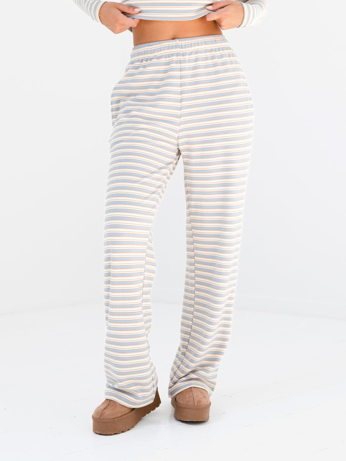 Sadie Stripe Trousers - Baby Blue Stripe