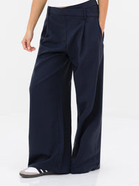 Kady Cross Over Trousers - Soft Navy