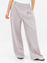 Kady Cross Over Trousers - Pebble