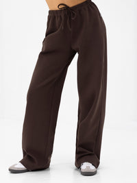 Emmy Wide Leg Trousers - Mocha Brown