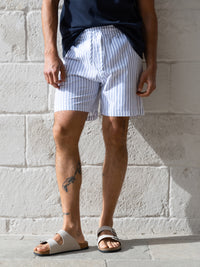 Jonah Relaxed Stripe Shorts - White