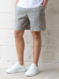 Lyon Relaxed Stripe Shorts - Brown