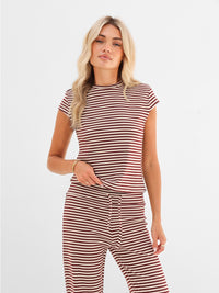 Siena Stripe Baby Tee - Red Stripe
