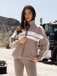 Yasmin Full Zip Sweater - Soft Brown
